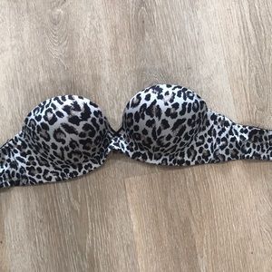 Victoria's Secret Black and White Leopard Print Bra